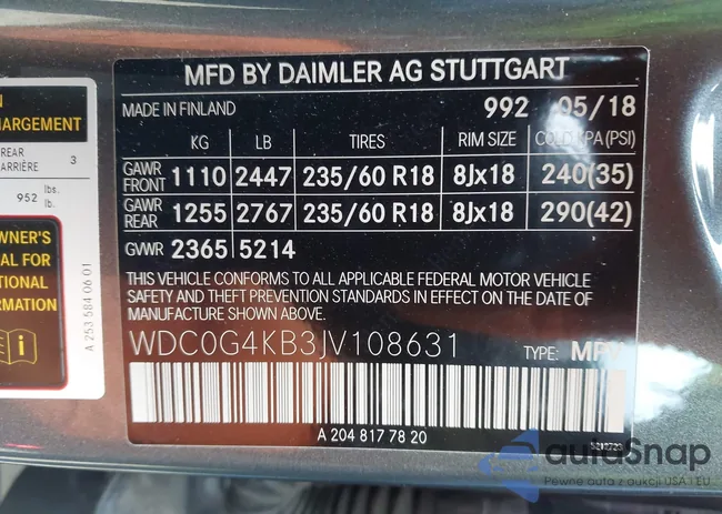 WDC0G4KB3JV108631: 44004058