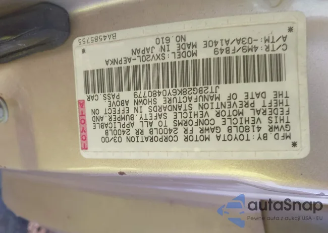 JT2BG28K6Y0480779: 44004154