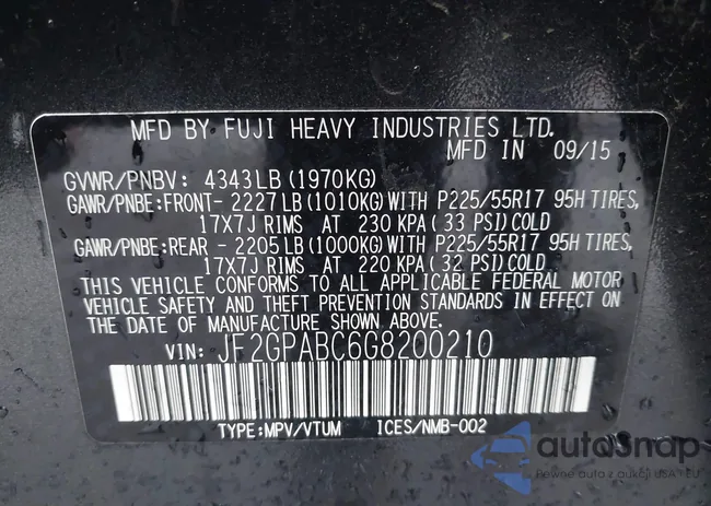 JF2GPABC6G8200210: 44004170