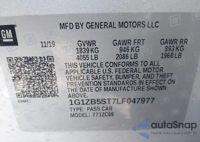 1G1ZB5ST7LF047977: 44003410