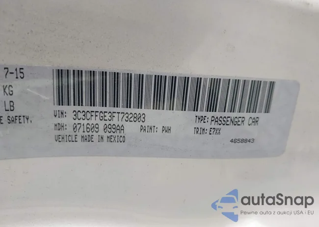 3C3CFFGE3FT732803: 44003543