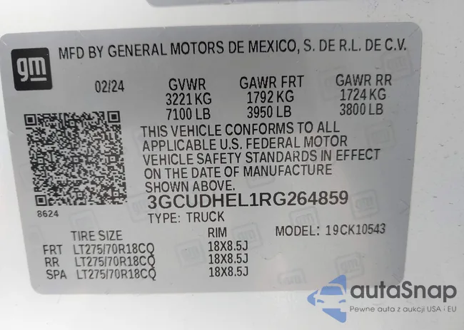 3GCUDHEL1RG264859: 44004722