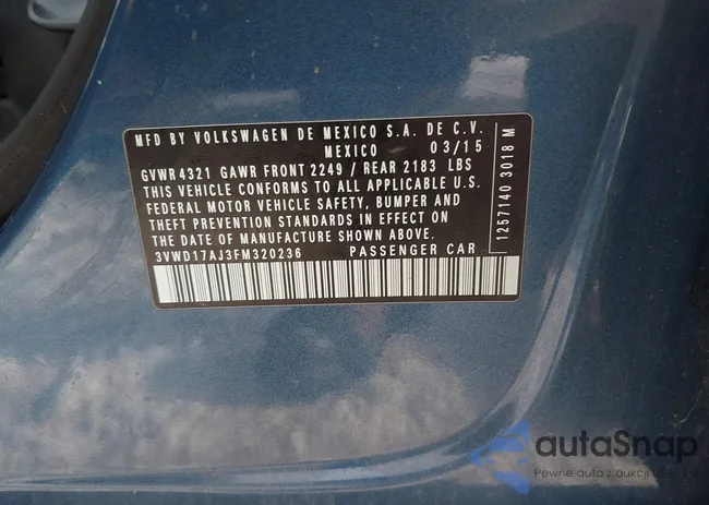 3VWD17AJ3FM320236: 44004805