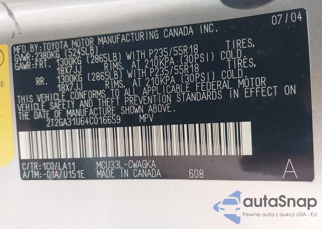 2T2GA31U64C016659: 44004817