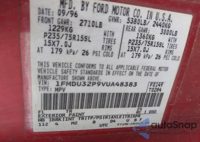 1FMDU32P9VUA48383: 44004916