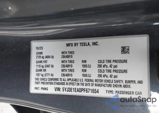 5YJ3E1EA0PF671654: 44004956