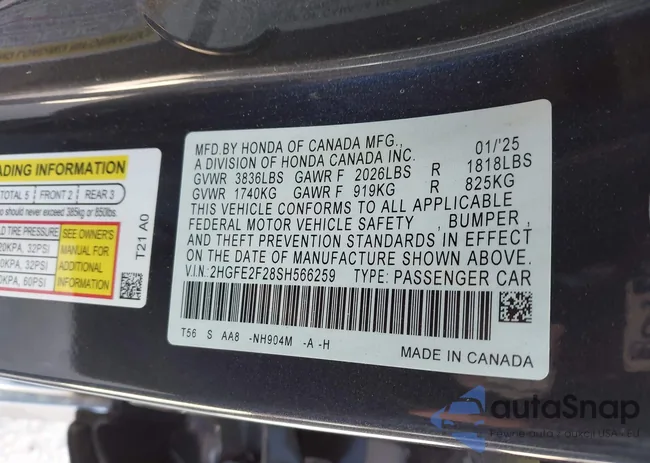 2HGFE2F28SH566259: 44004969