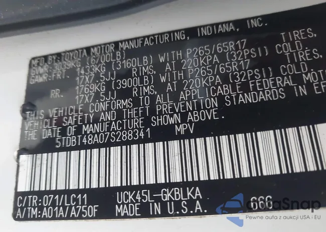 5TDBT48A07S288341: 44005001