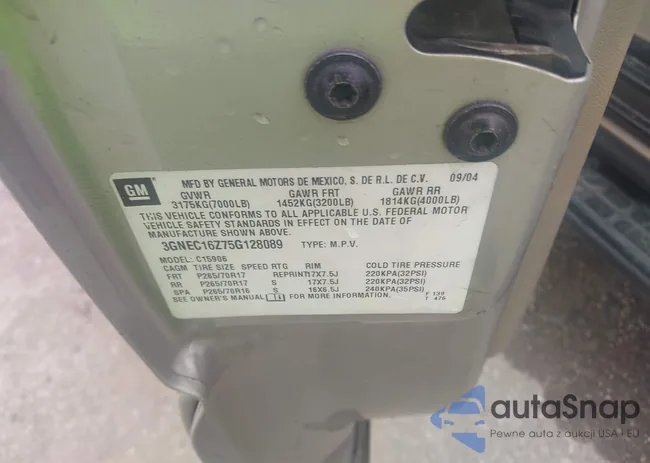 3GNEC16Z75G128089: 44005012