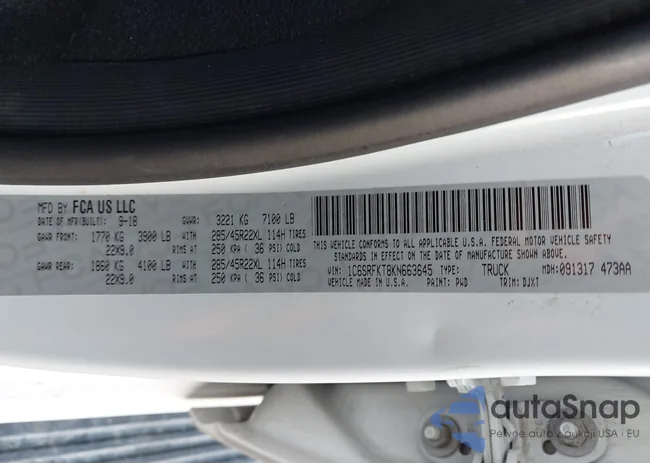 1C6SRFKT8KN663645: 44005062