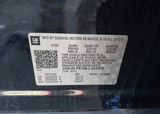 3GKALPEV6LL310478: 44005091