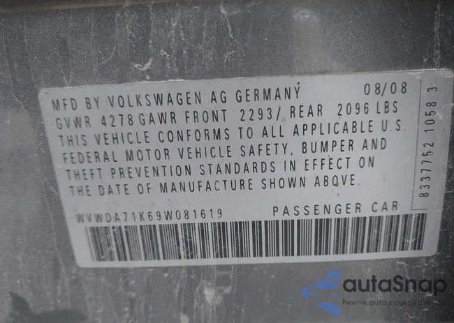 WVWDA71K69W081619: 44005132