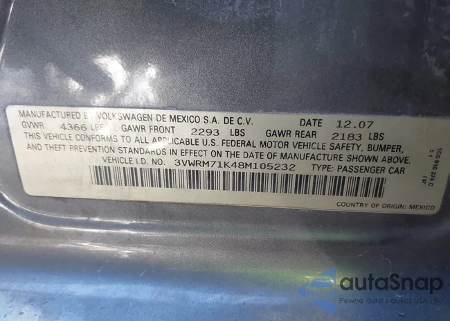 3VWRM71K48M105232: 44005147