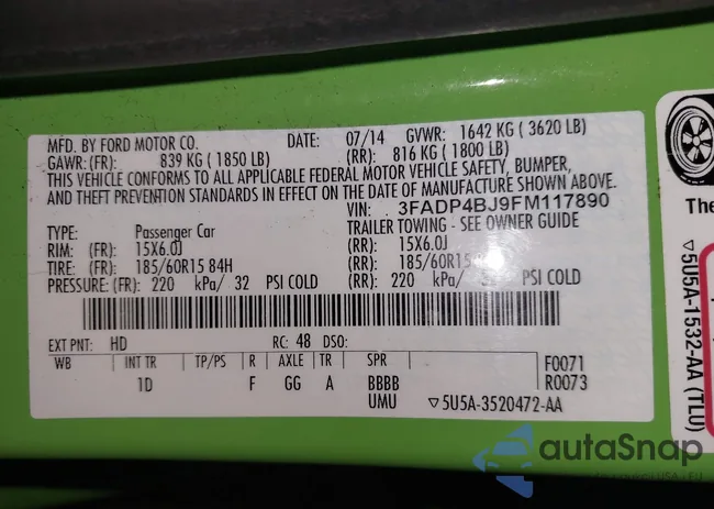 3FADP4BJ9FM117890: 44005151