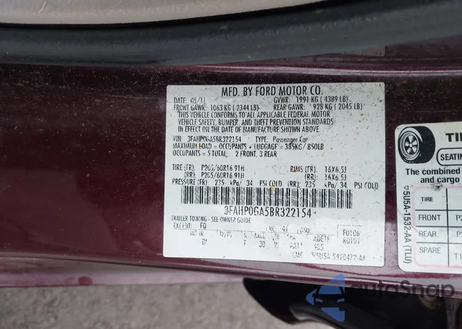 3FAHP0GA5BR322154: 44005192