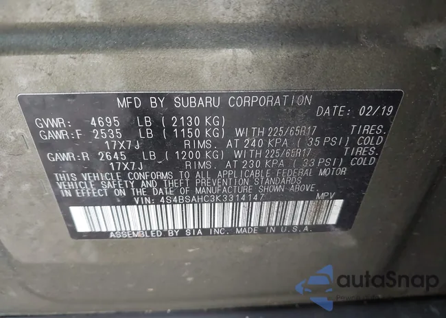 4S4BSAHC3K3314147: 44005199