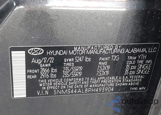 5NMS44AL8PH493904: 44005223