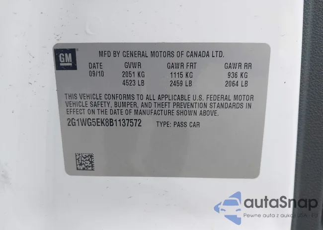 2G1WG5EK8B1137572: 44004325