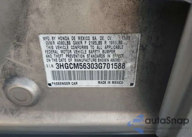 3HGCM56303G701588: 44004326