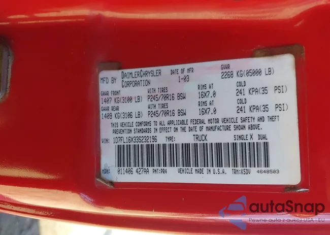 1D7FL16X33S232196: 44004459