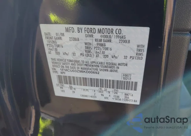 1FMCU03Z98KD00692: 44004475