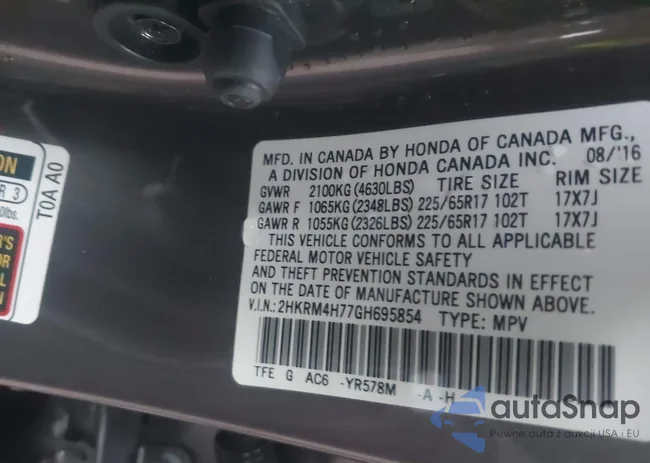 2HKRM4H77GH695854: 44004504