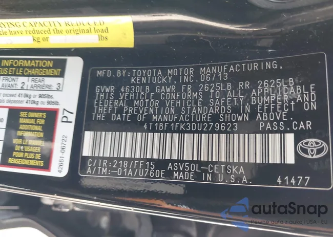 4T1BF1FK3DU279623: 44004598