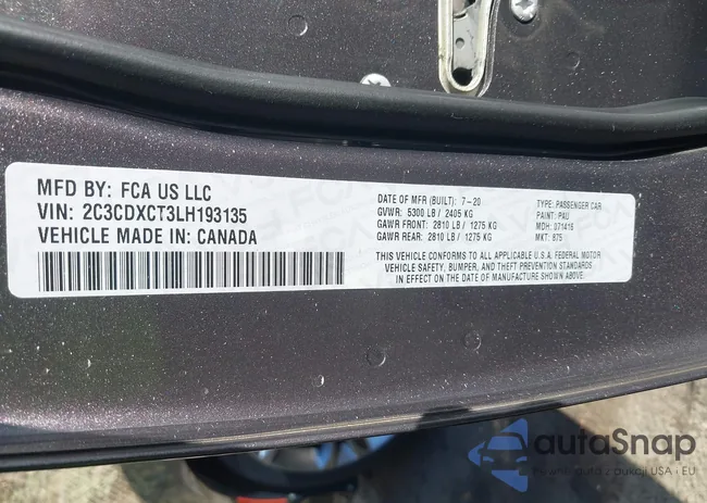 2C3CDXCT3LH193135: 44005668