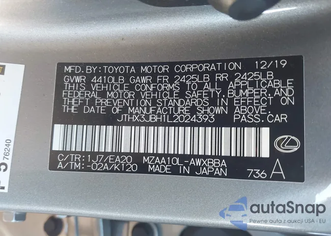 JTHX3JBH1L2024393: 44005688