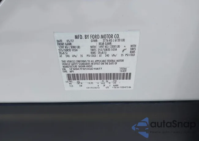 1FM5K7F81HGD15877: 44005712