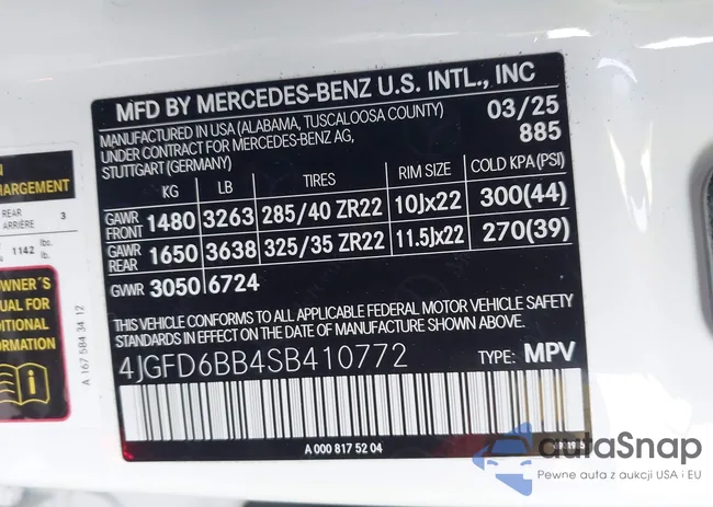 4JGFD6BB4SB410772: 44005786