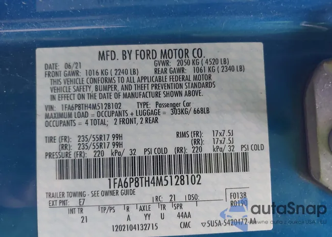 1FA6P8TH4M5128102: 44005810