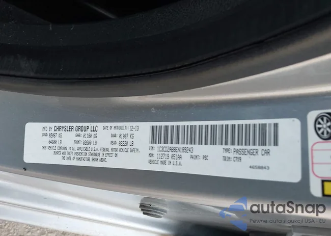 1C3CDZAB8EN189243: 44005820