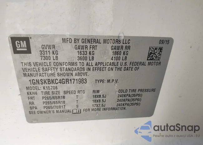 1GNSKBKC4GR171983: 44005969