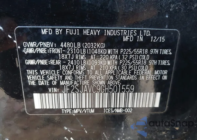 JF2SJAVC9GH501559: 44005976