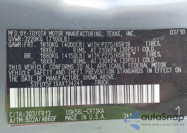 5TFUY5F1XAX134241: 44005980