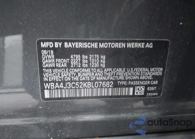 WBA4J3C52KBL07682: 44006173