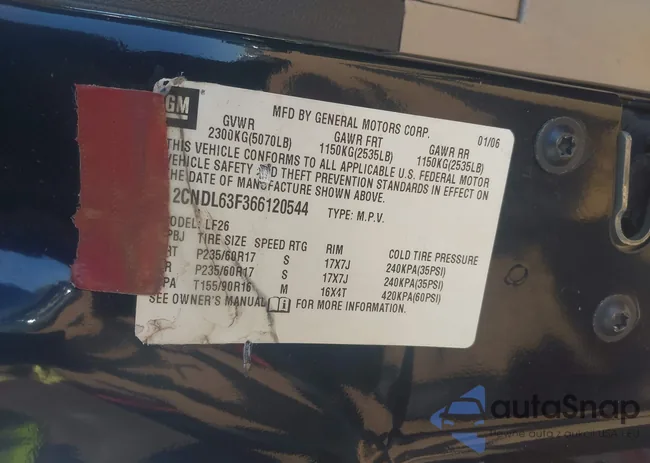 2CNDL63F366120544: 44006233