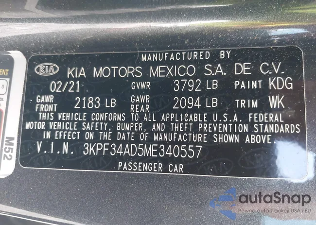 3KPF34AD5ME340557: 44005245