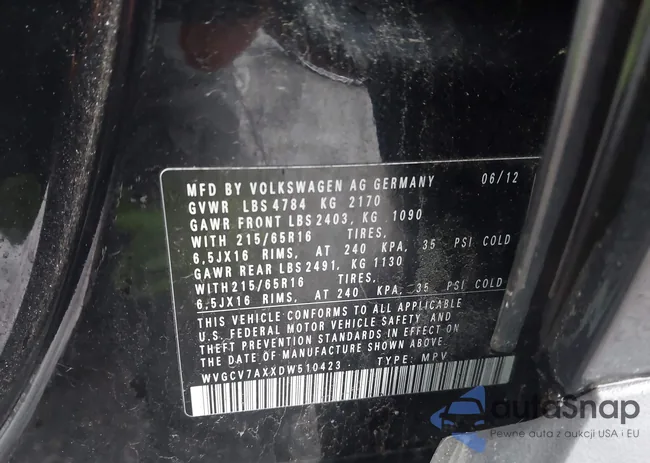 WVGCV7AXXDW510423: 44005248