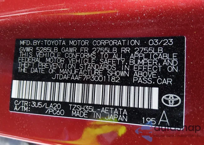 JTDAFAAF7P3001182: 44005286