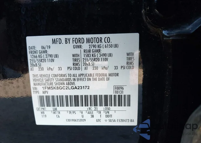 1FM5K8GC2LGA23172: 44005307