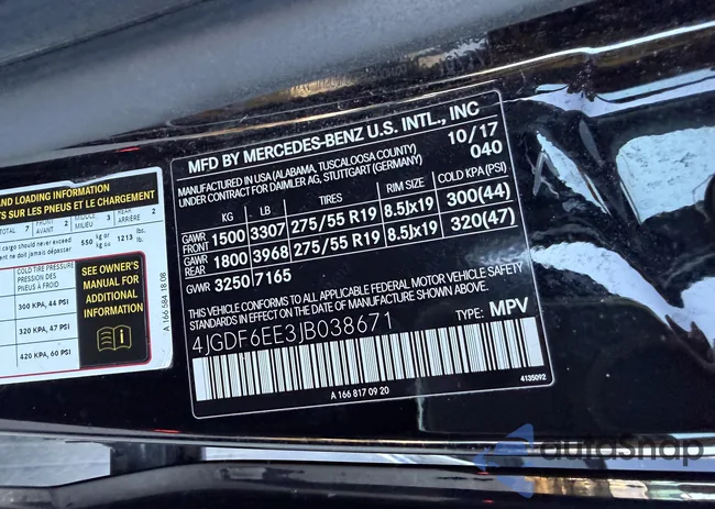 4JGDF6EE3JB038671: 44005319