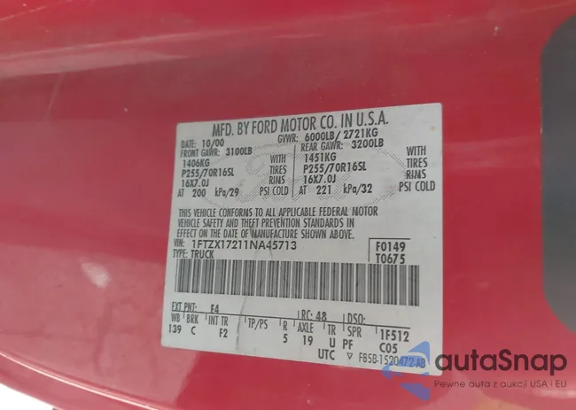 1FTZX17211NA45713: 44005365