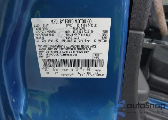 1FMCU0D7XBKB39046: 44005395