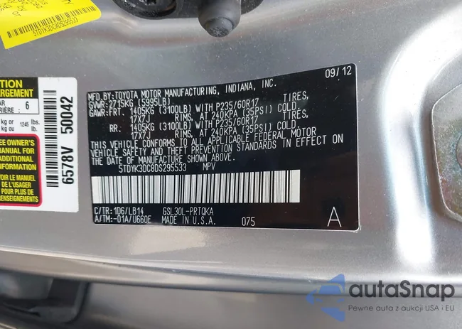 5TDYK3DC8DS295533: 44005397