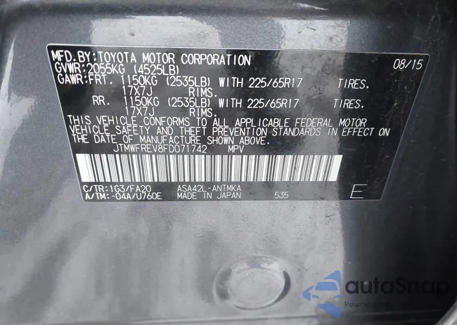 JTMWFREV8FD071742: 44005545