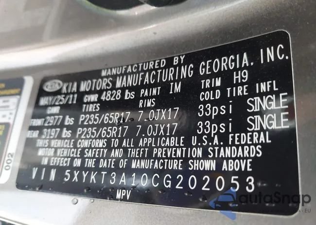 5XYKT3A10CG202053: 44005619