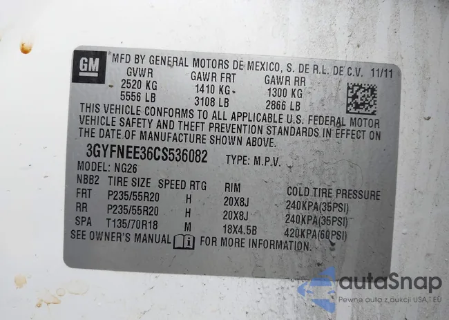 3GYFNEE36CS536082: 44005632