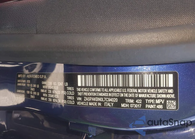 ZASPAKBN0L7T94020: 44006648